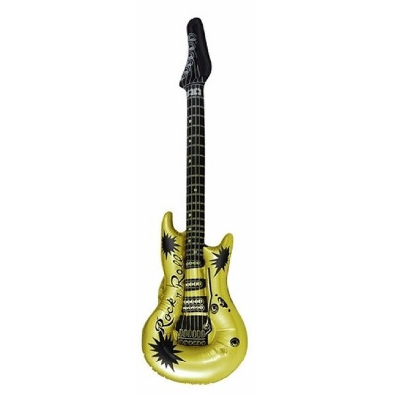 Opblaasbare speelgoed-feestartikel gitaar goud 106 cm muziekinstrumenten