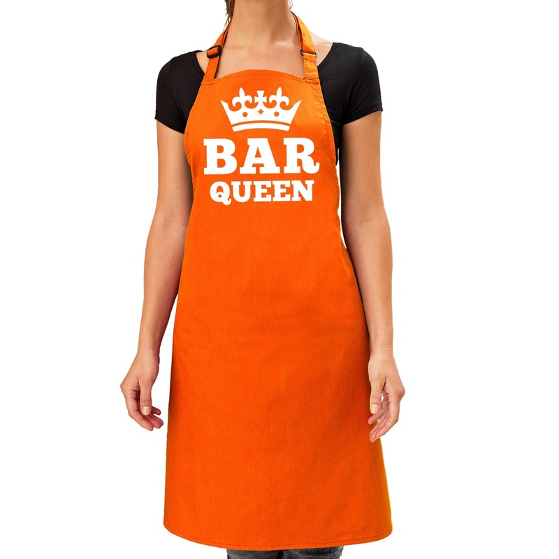 Oranje Bar Queen keuken schort dames