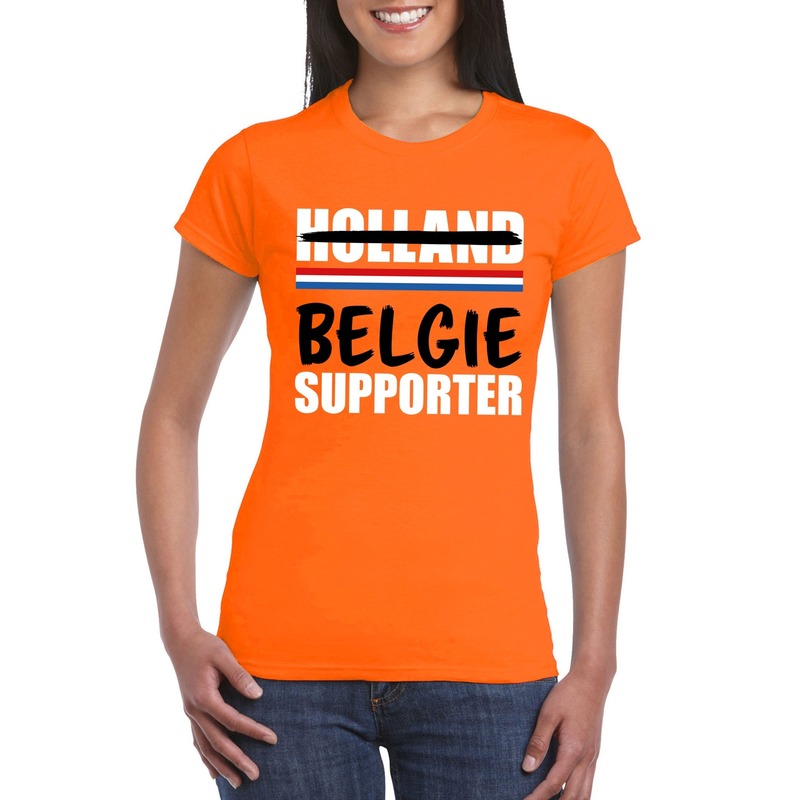 Oranje Belgie shirt voor teleurgestelde Holland supporters dames