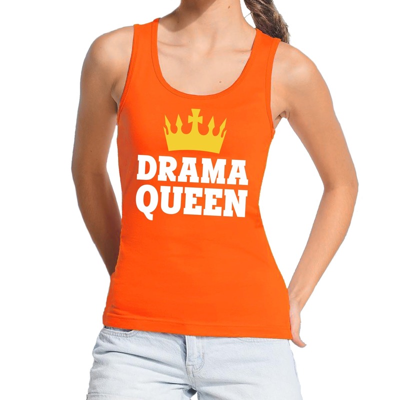 Oranje Drama Queen tanktop-mouwloos shirt voor dames