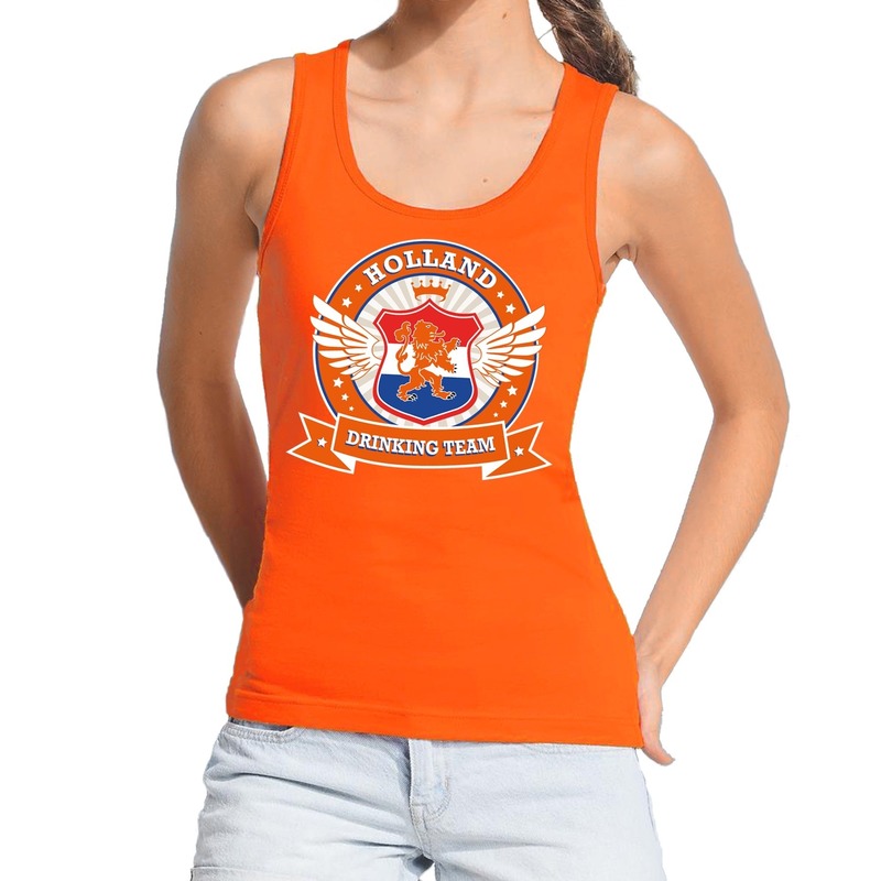 Oranje Holland drinking team tanktop-mouwloos shirt dames
