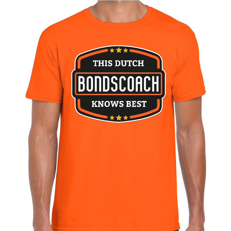Oranje-Holland supporter bondscoach t-shirt oranje voor heren