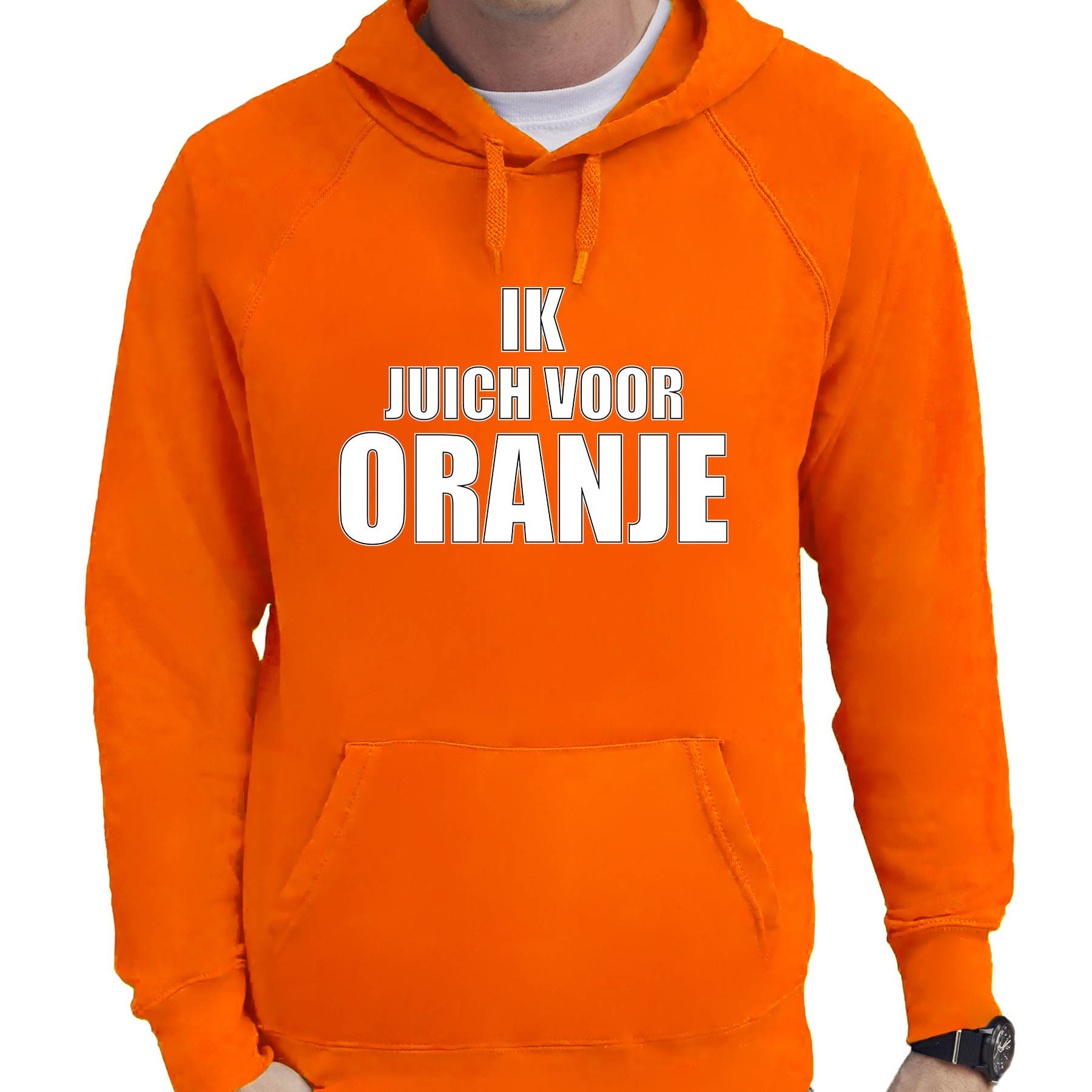 Oranje hoodie Holland-Nederland supporter ik juich voor oranje EK- WK voor heren