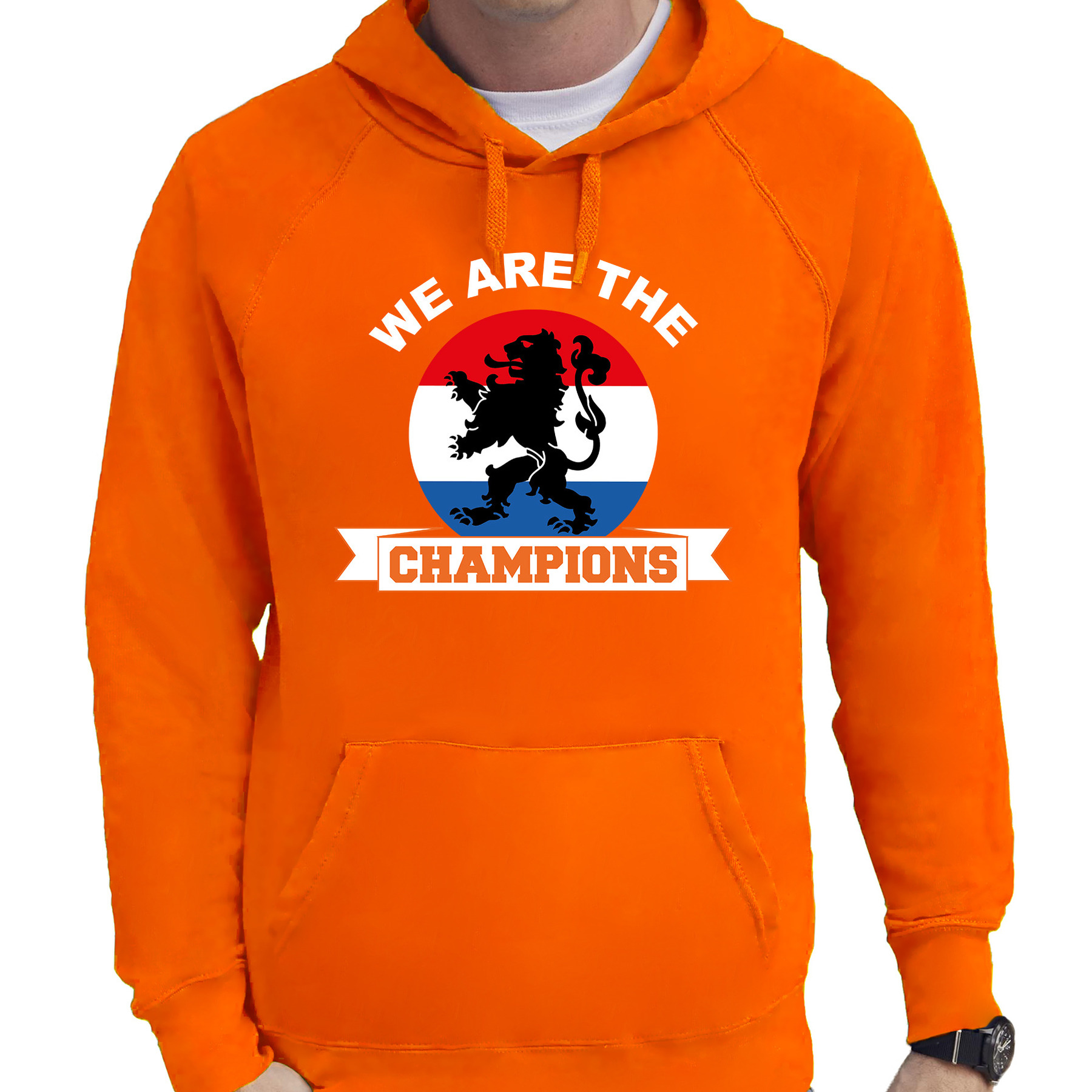 Oranje hoodie Holland-Nederland supporter we are the champions EK- WK voor heren