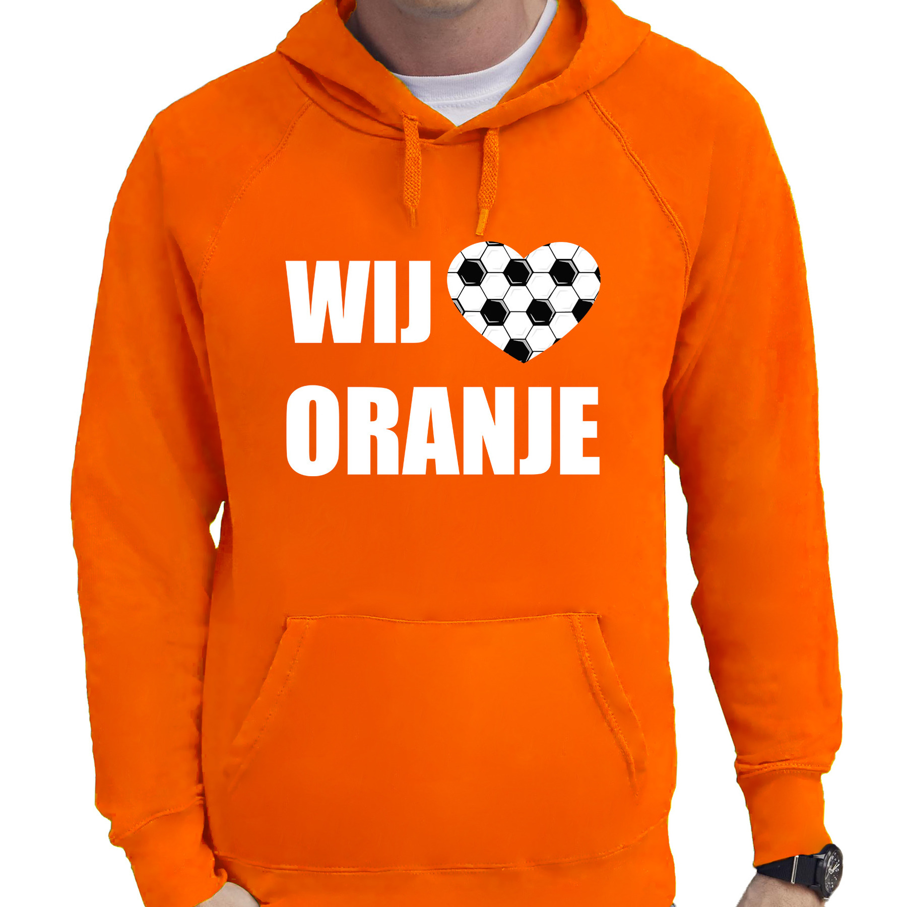 Oranje hoodie Holland-Nederland supporter wij houden van oranje EK- WK voor heren