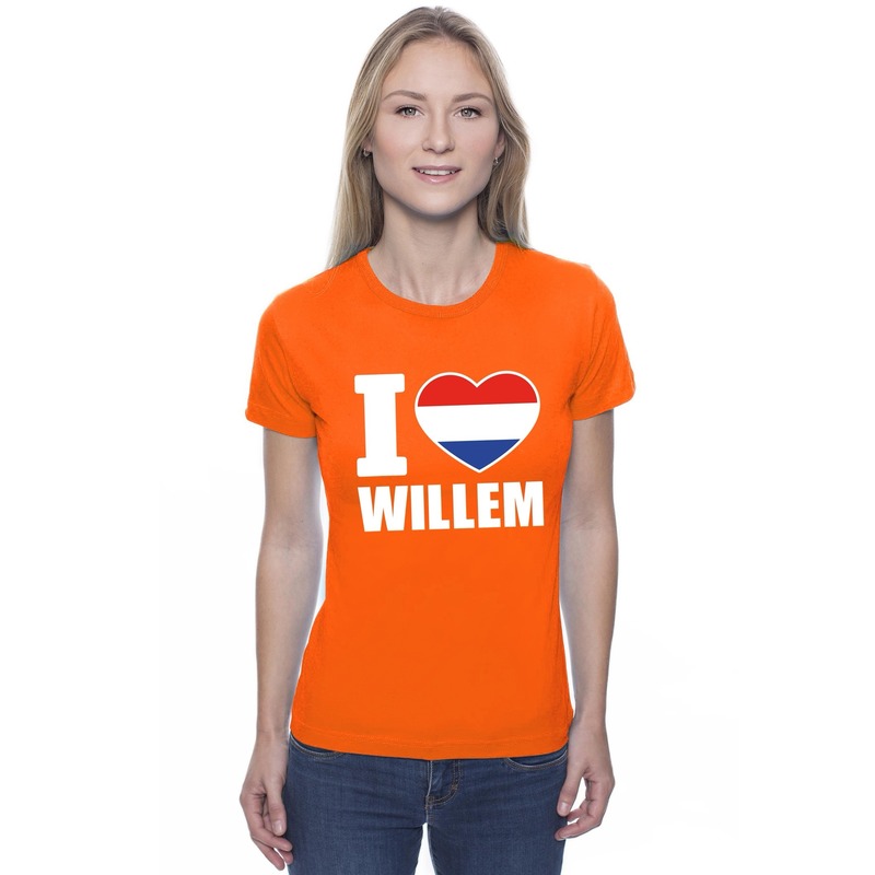 Oranje I love Willem shirt dames