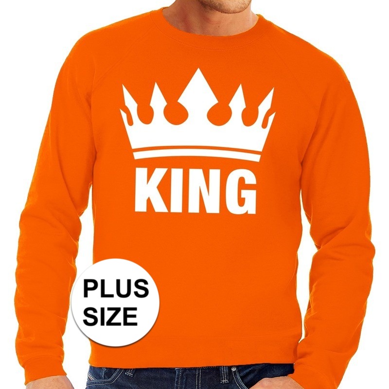 Oranje Koningsdag King kroon grote maten sweater-trui heren