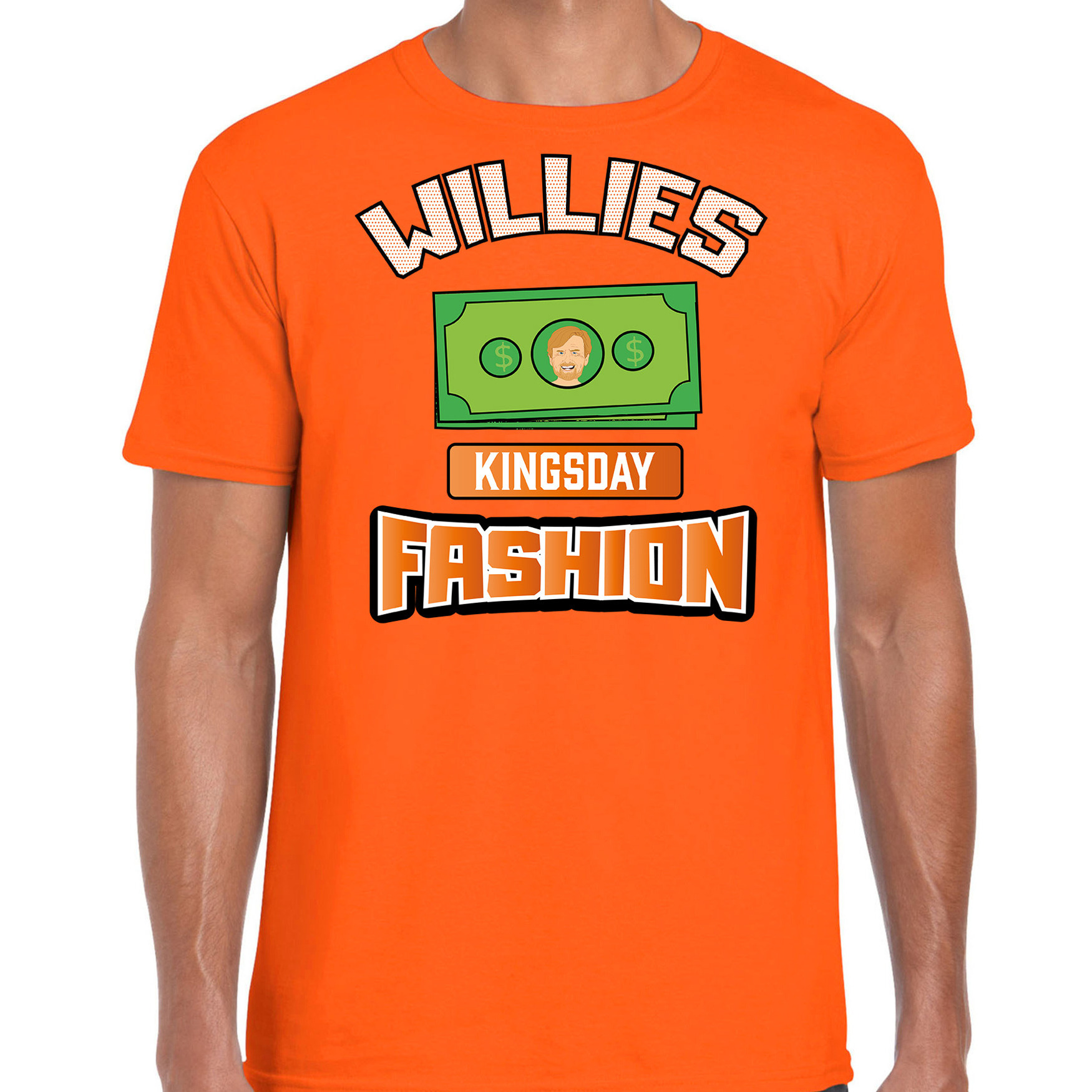 Oranje Koningsdag t-shirt willies kingsday fashion voor heren