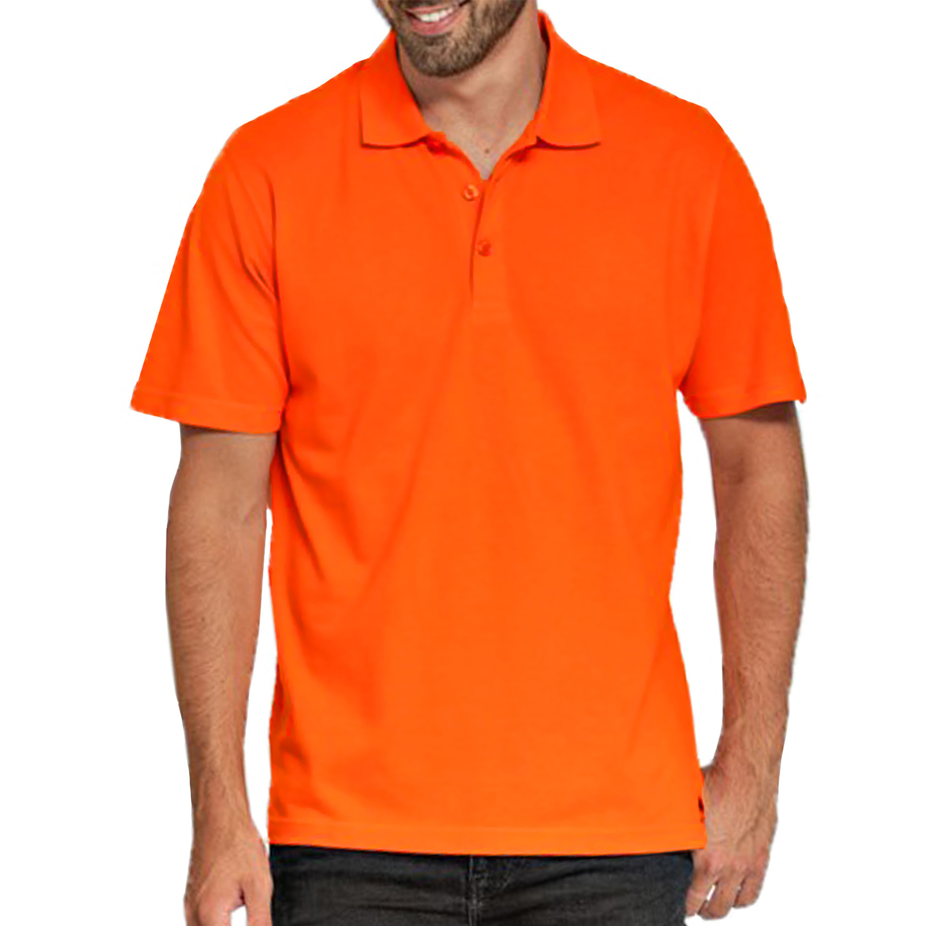 Oranje poloshirt-polo t-shirt basic van katoen voor heren