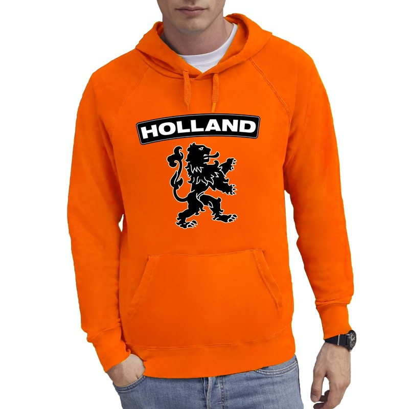 Oranje sweater met capuchon Holland leeuw voor heren
