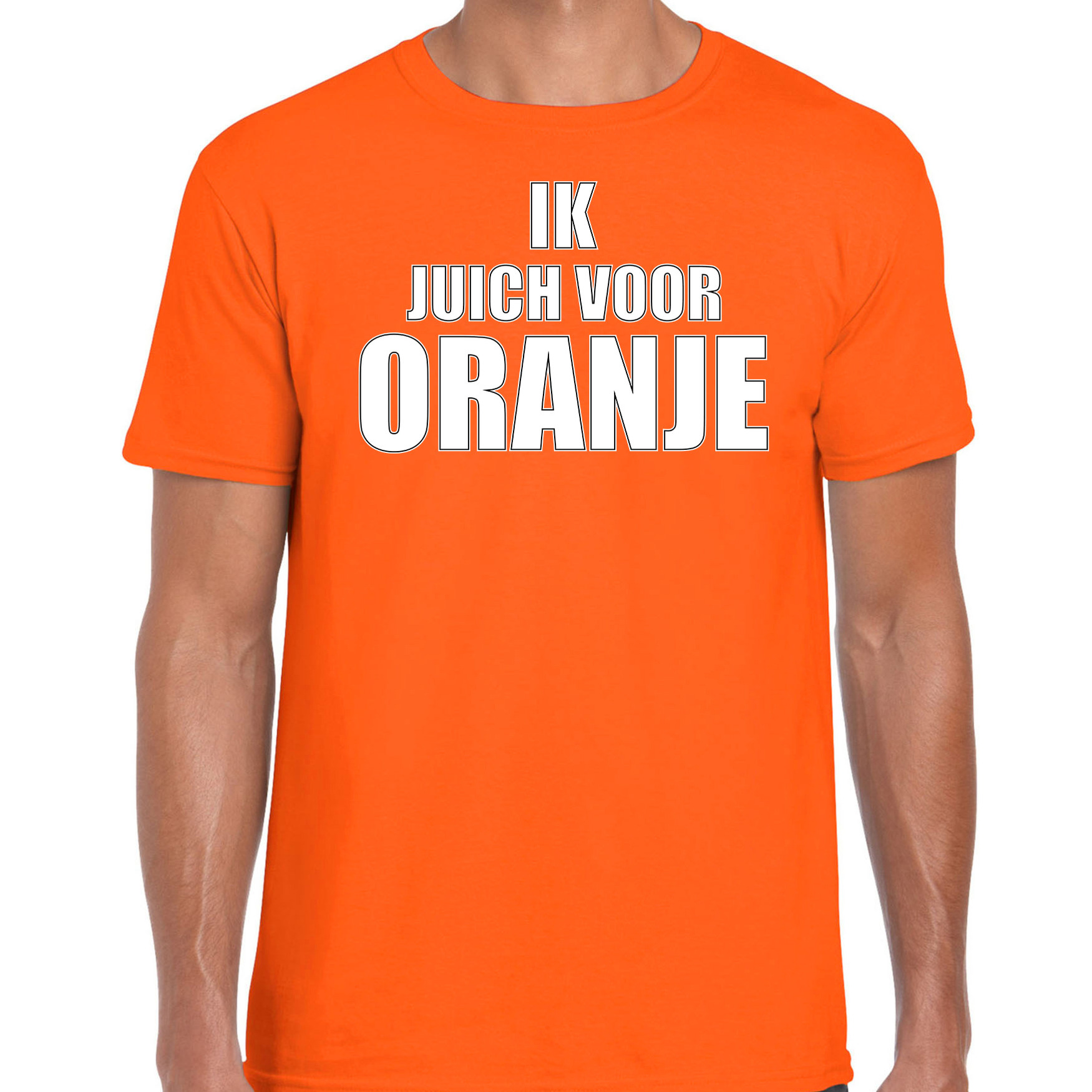 Oranje t-shirt Holland-Nederland supporter ik juich voor oranje EK- WK voor heren