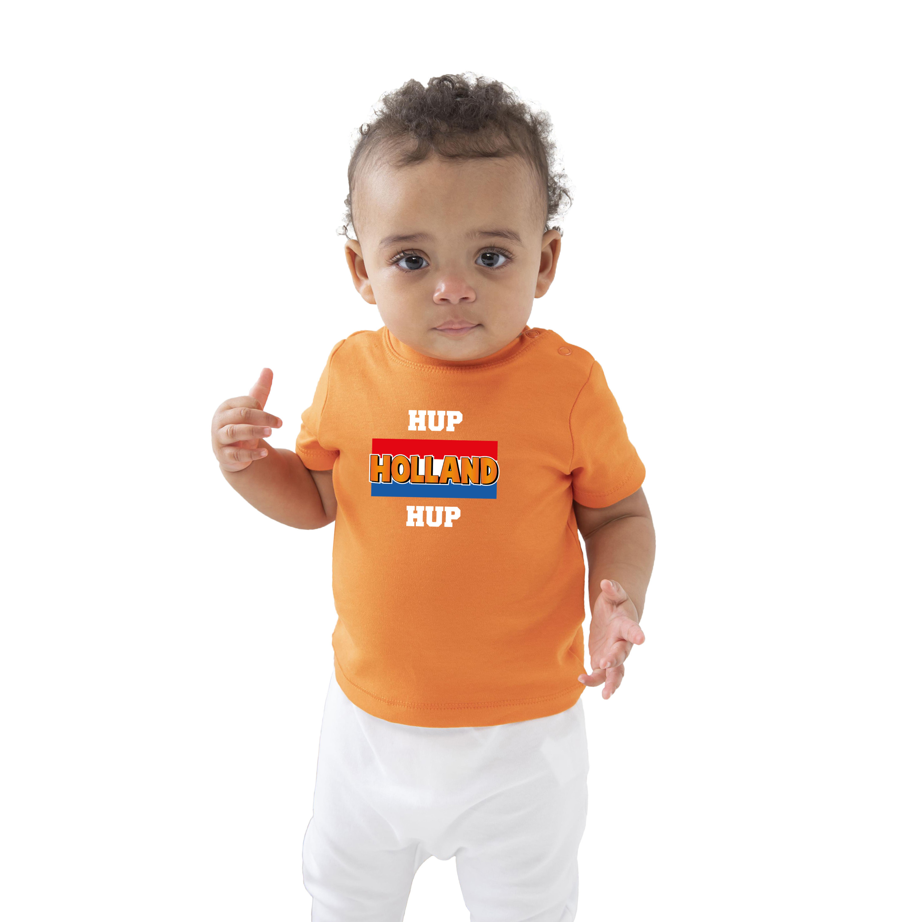 Oranje t-shirt hup Holland hup Holland-Nederland supporter voor baby-peuters