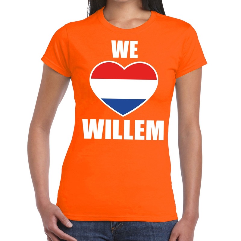 Oranje We love Willem t-shirt dames