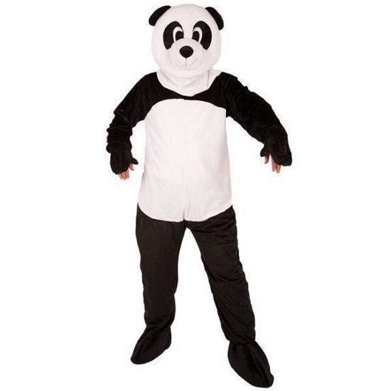 Panda beer kostuum met mega pluche masker