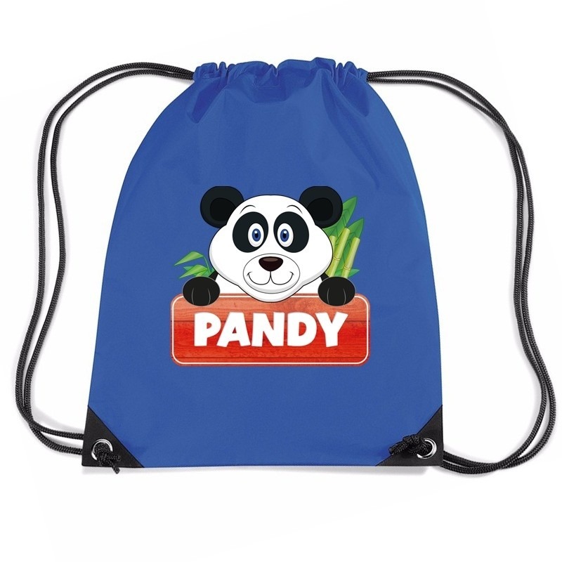 Pandy de Panda rugtas-gymtas blauw voor kinderen