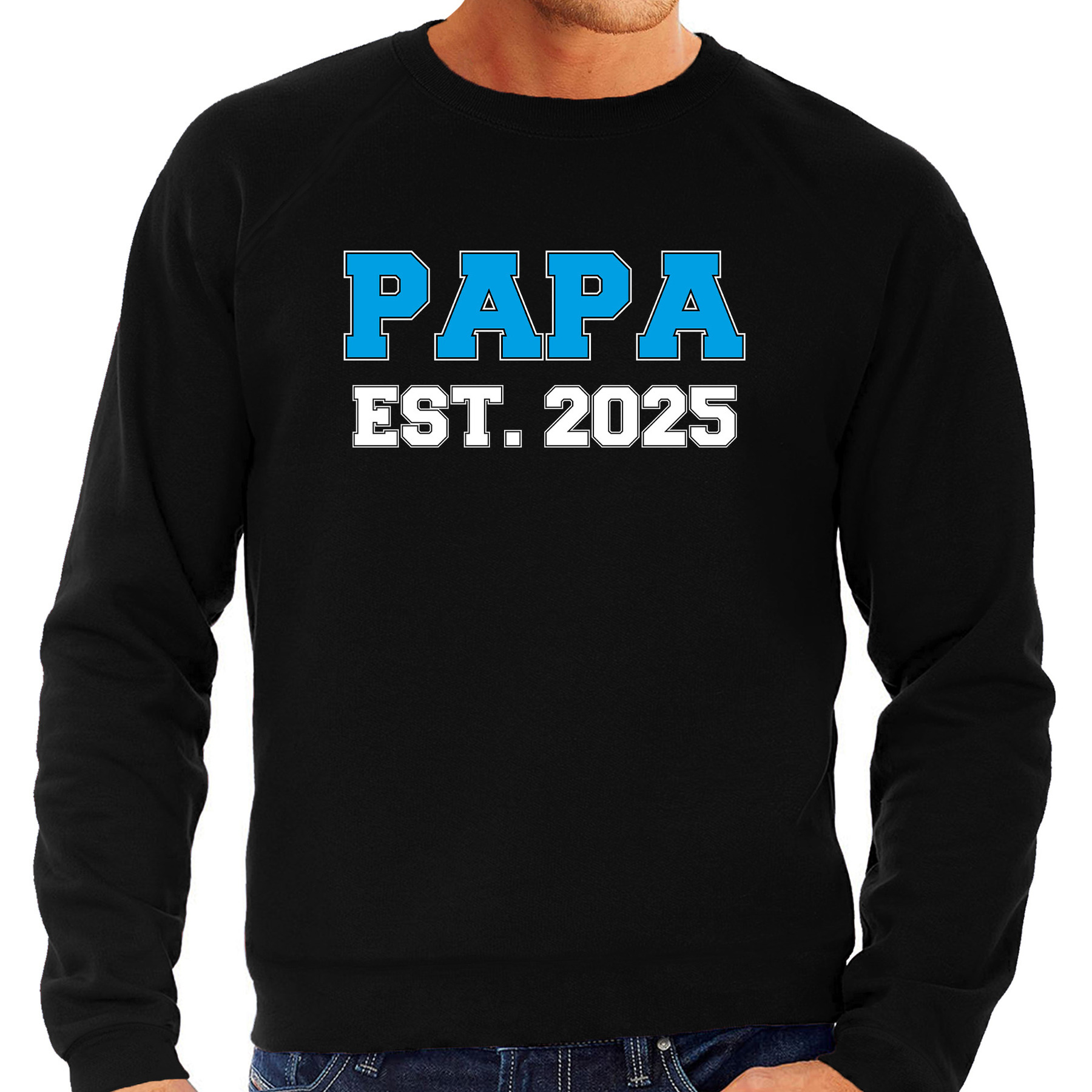 Papa est 2025 sweater-trui zwart voor heren Aanstaande vader- papa cadeau