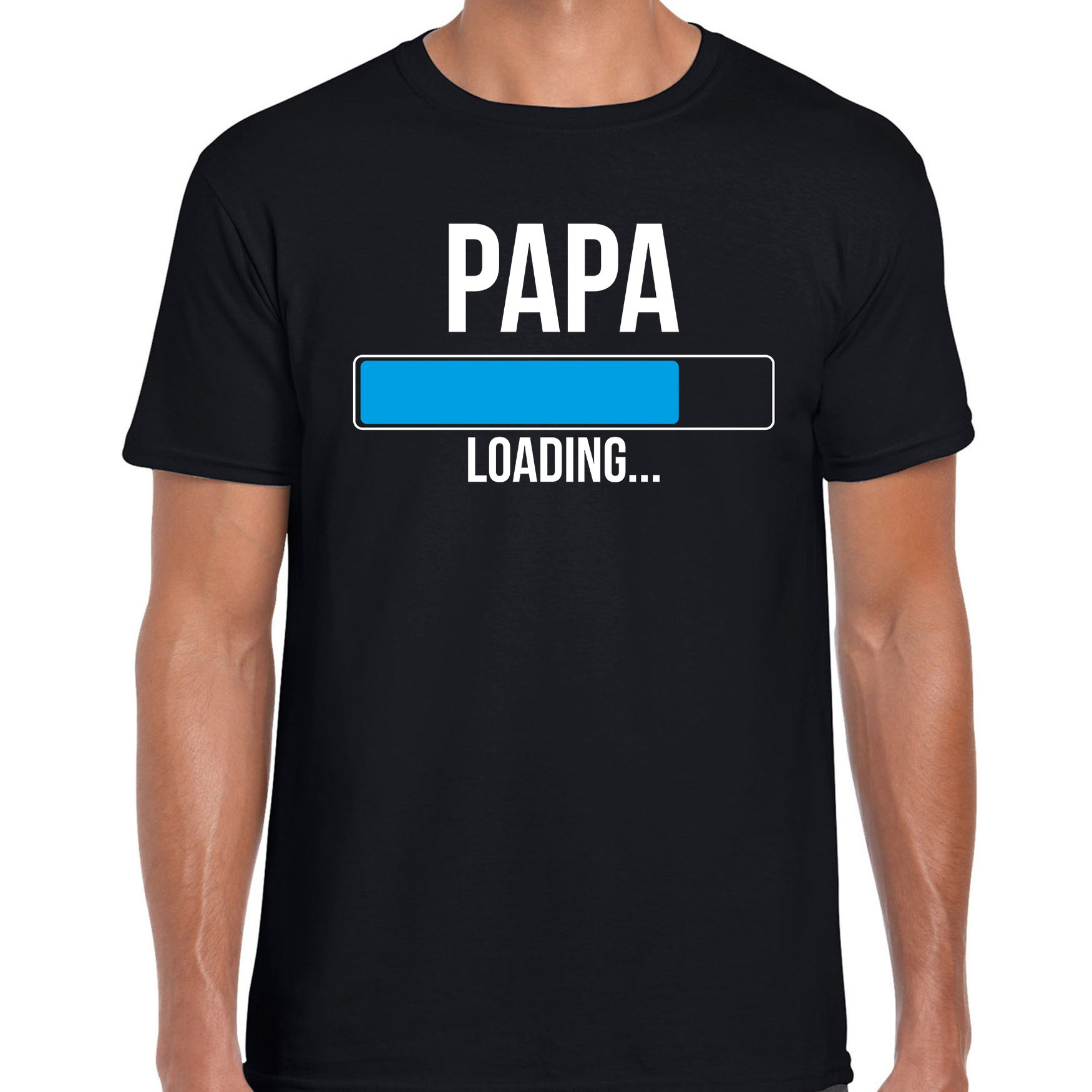 Papa loading t-shirt zwart voor heren Cadeau aanstaande vader- papa