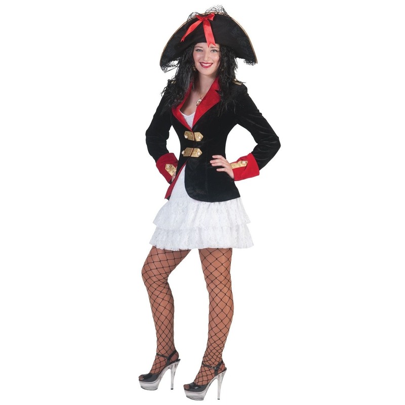 Piraten verkleedkleding jasje met jurkje voor dames
