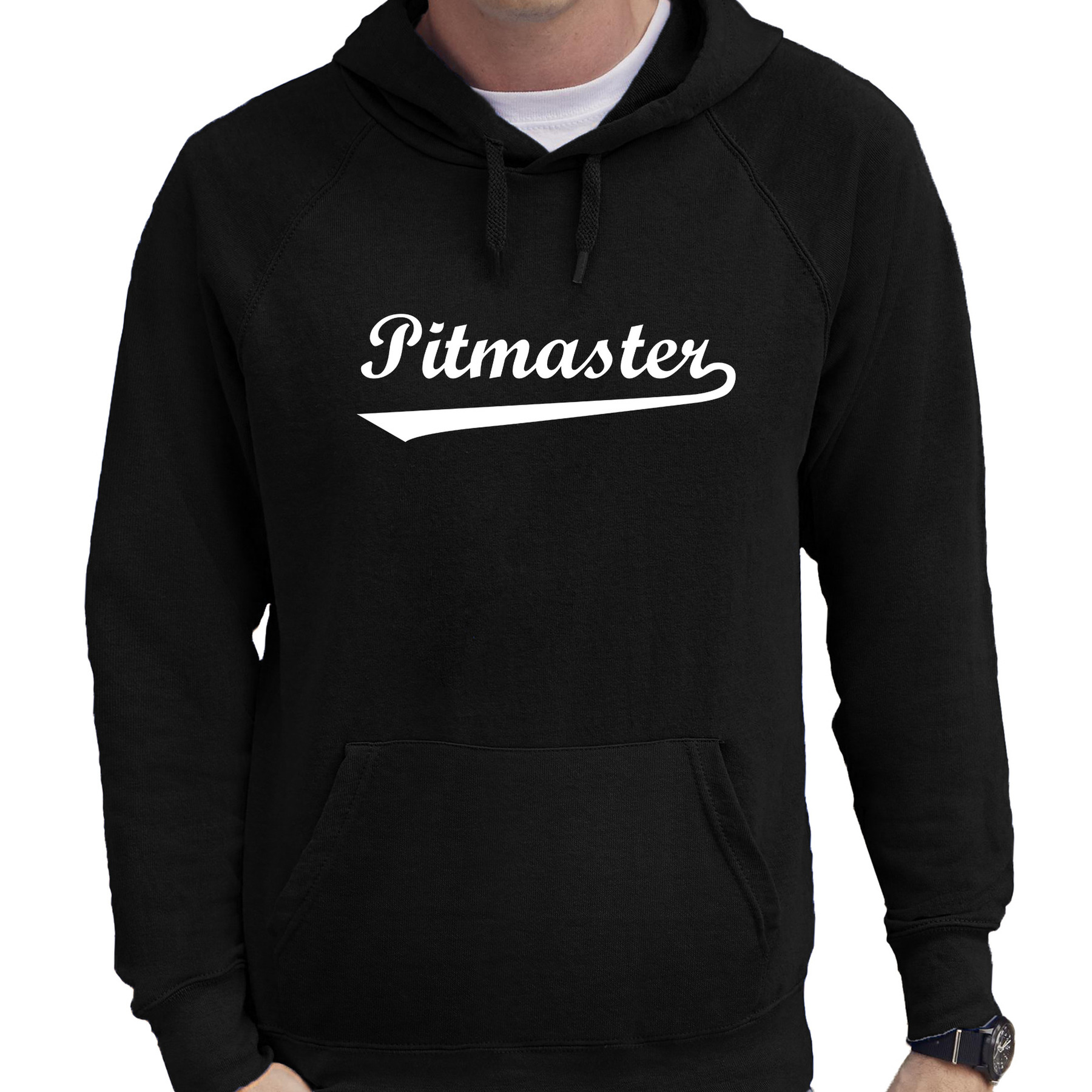 Pitmaster bbq-barbecue cadeau hoodie zwart voor heren