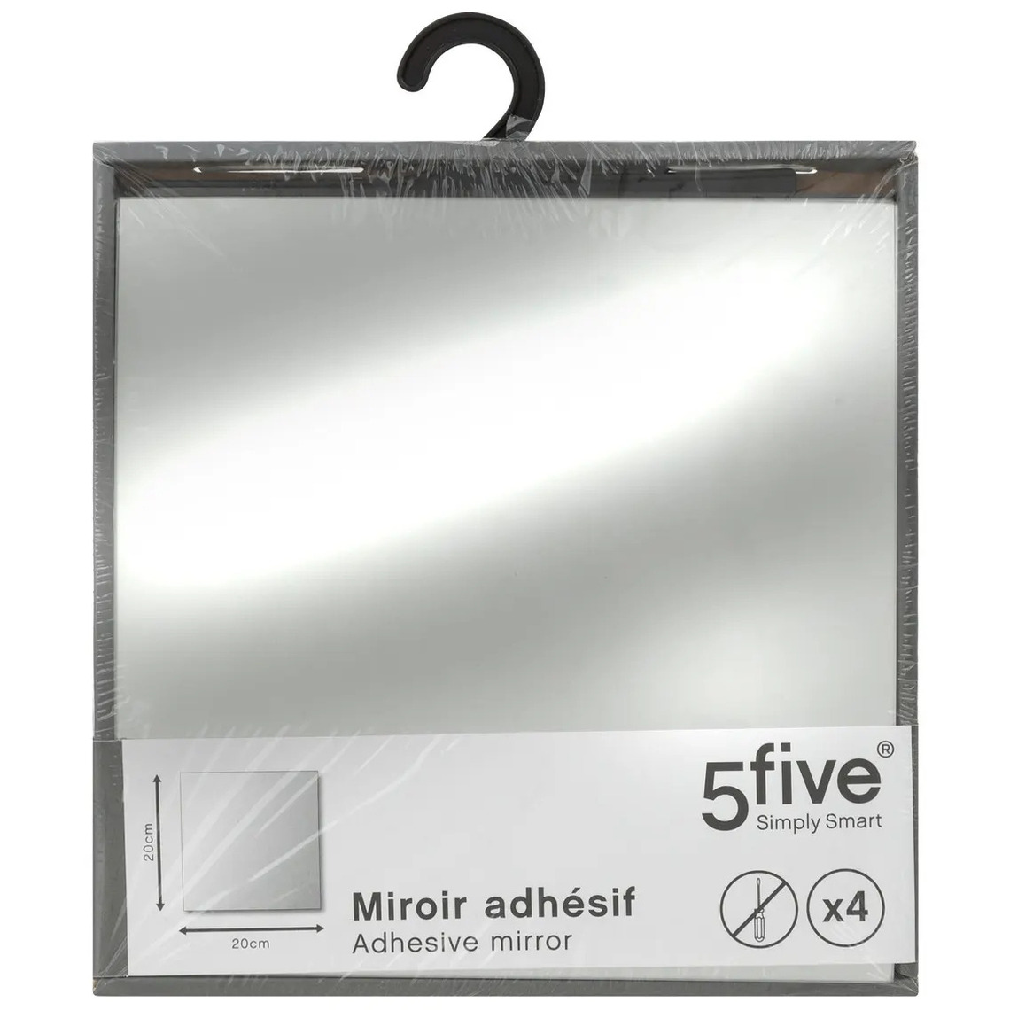 Plak spiegels tegels 4x stuks glas zelfklevend 20 x 20 cm vierkantjes