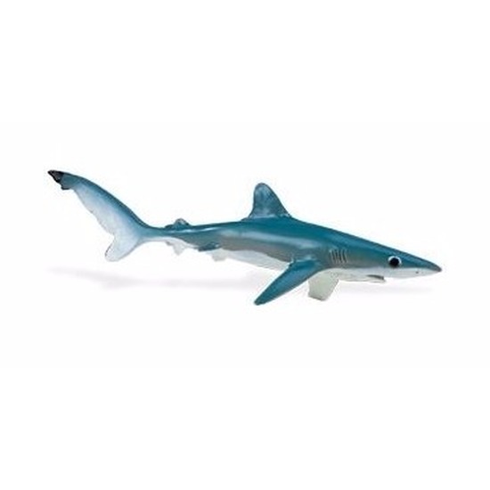 Plastic dieren grote blauwe haai 18 cm