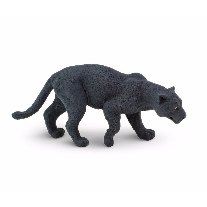 Plastic dieren pantertje zwart 10 cm