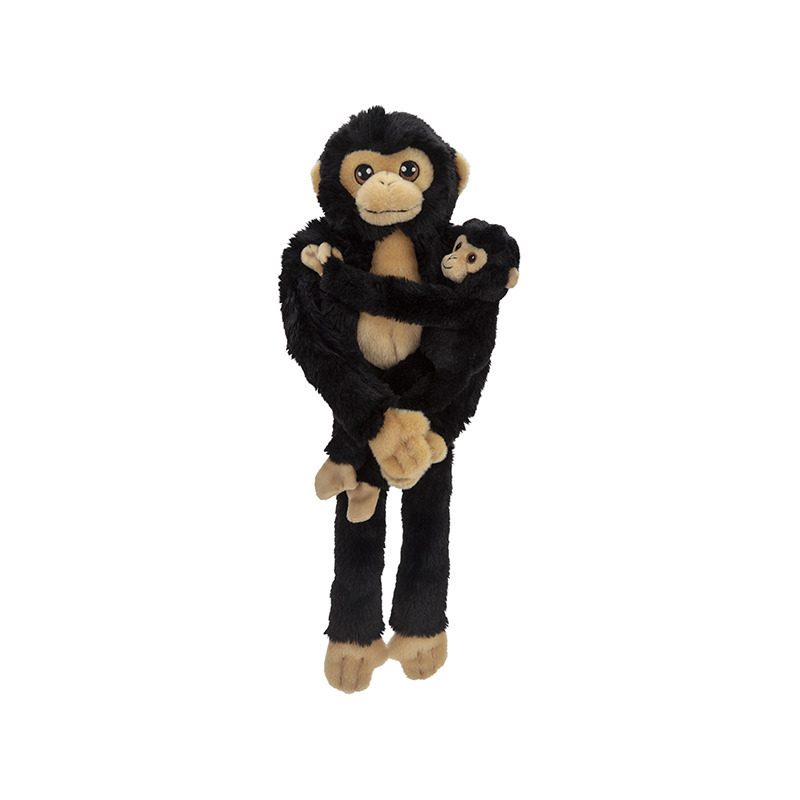 Pluche dieren knuffels hangende Chimpansee aap met baby van 48 cm