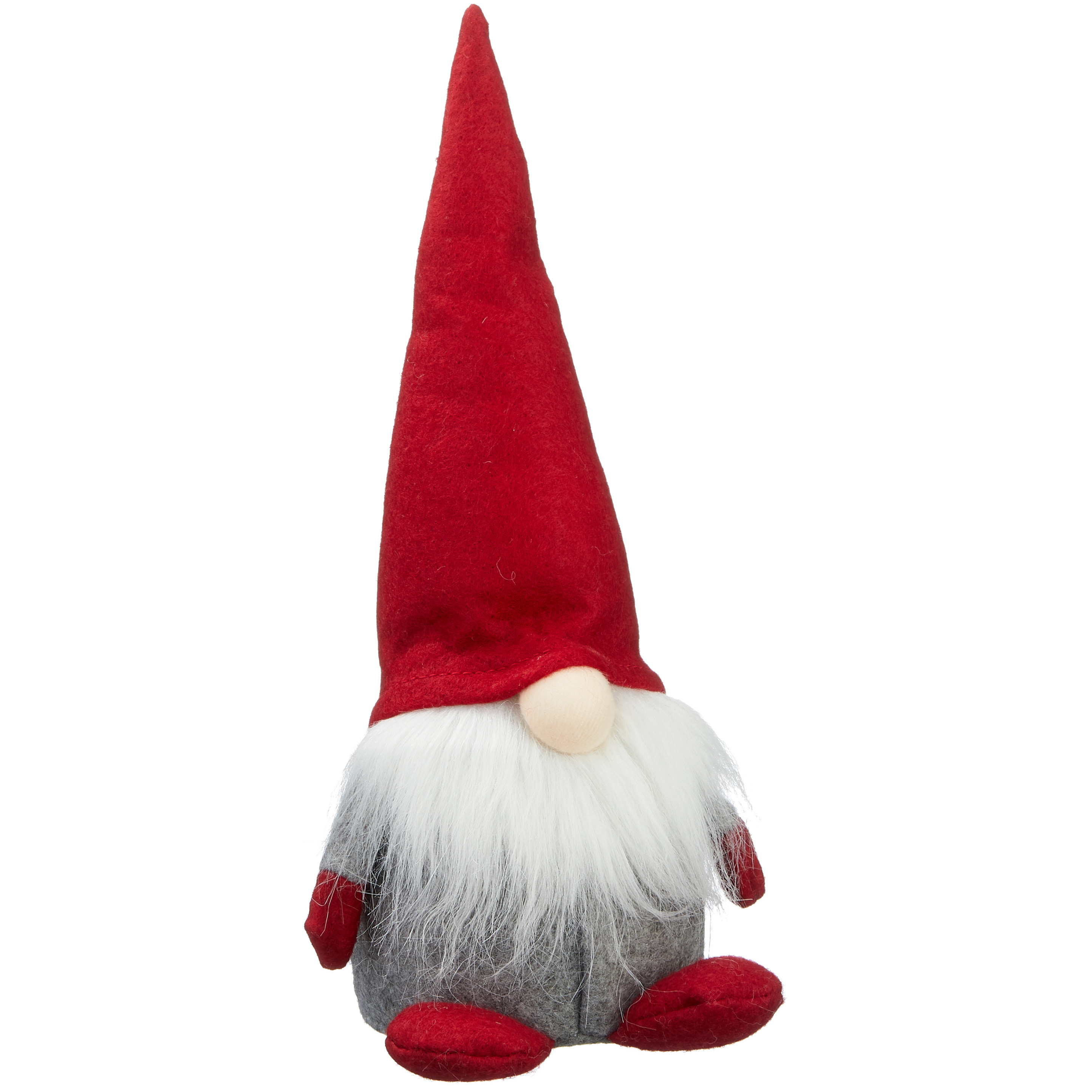 Pluche gnome-dwerg decoratie pop-knuffel met rode muts 30 cm