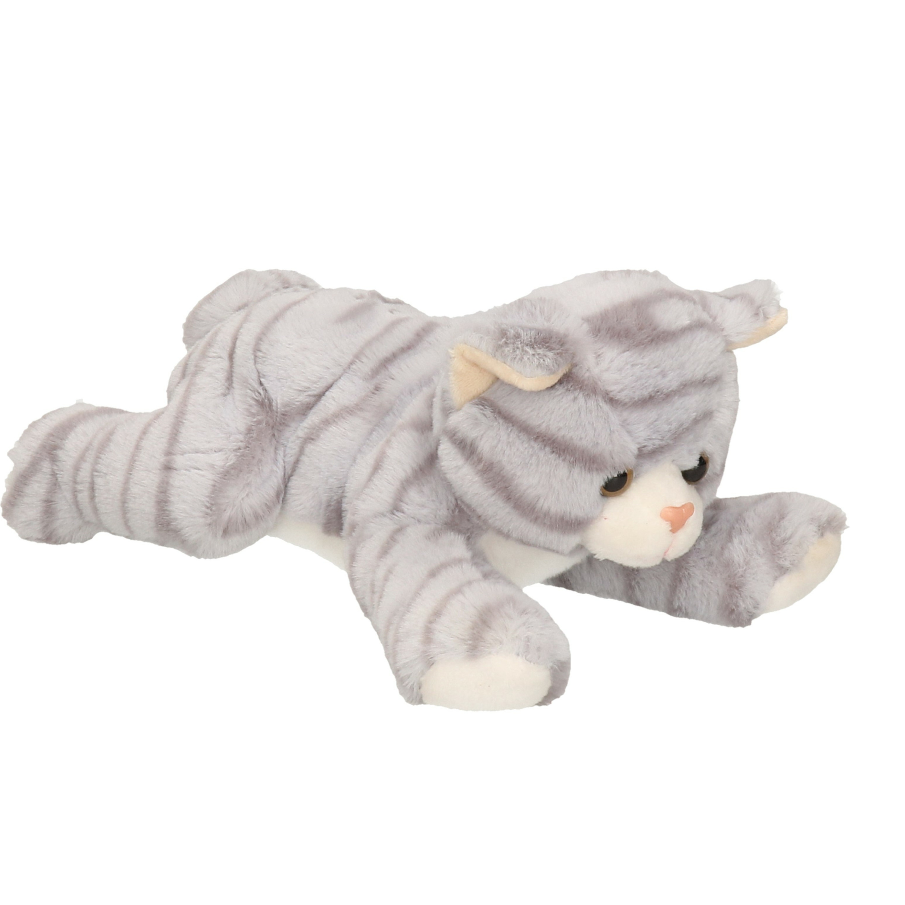 Pluche grijze speelgoed poes-kat dierenknuffel 25 cm