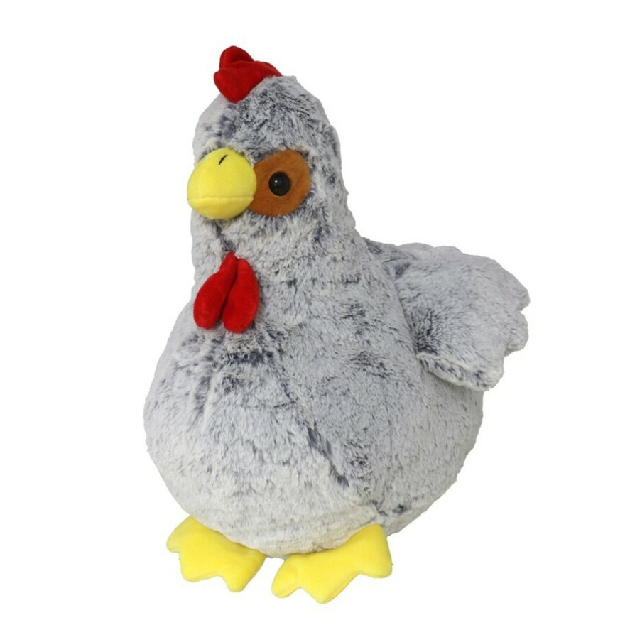 Pluche kip knuffel 30 cm grijs boederijdieren kippen knuffels
