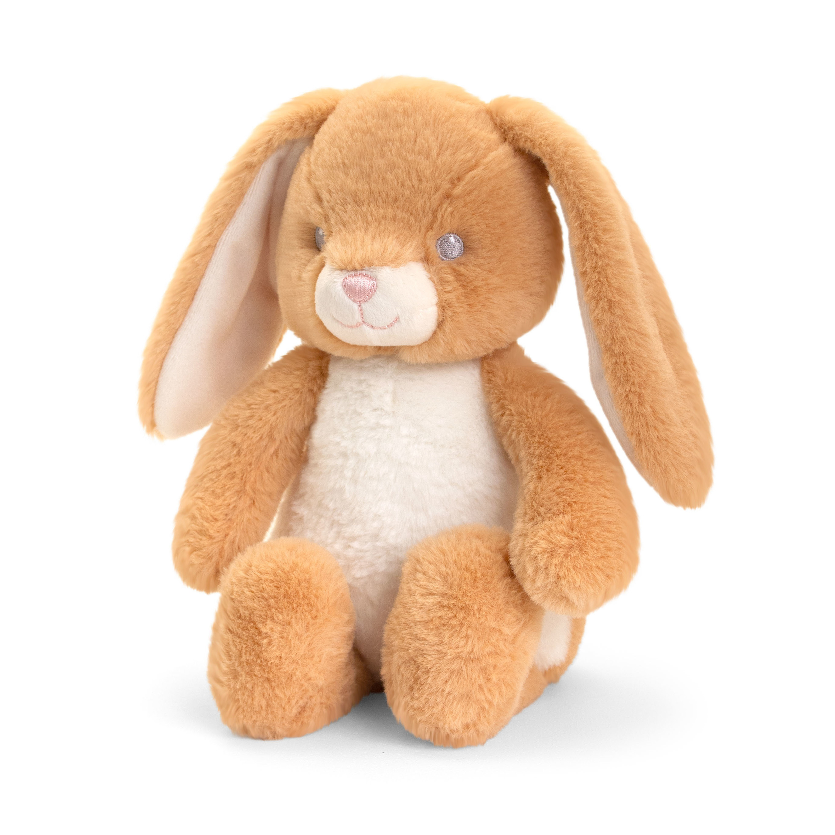 Pluche knuffel dier konijn bruin-wit 25 cm