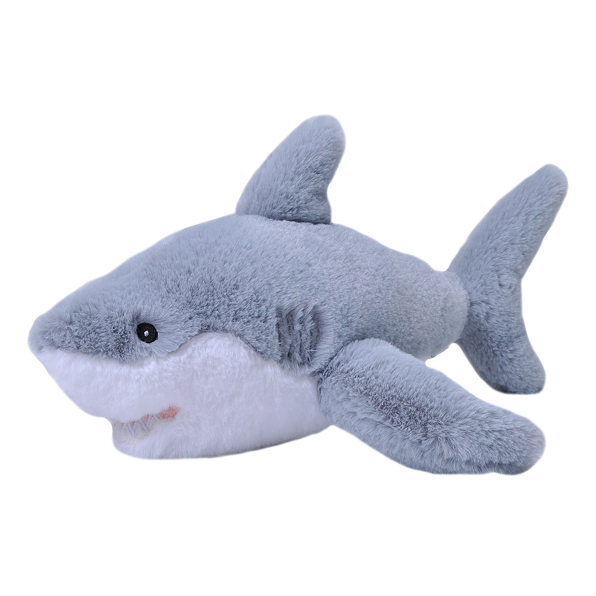 Pluche knuffel dieren Eco-kins witte haai van 30 cm