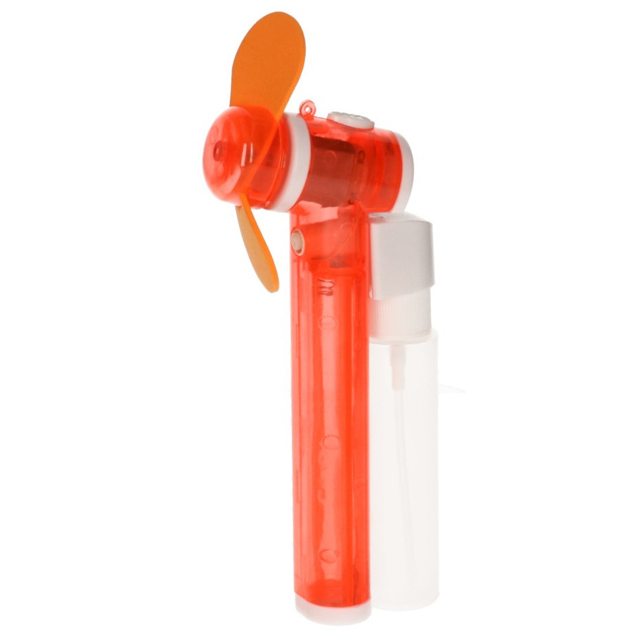 Pocket ventilator oranje met water spray 16 cm