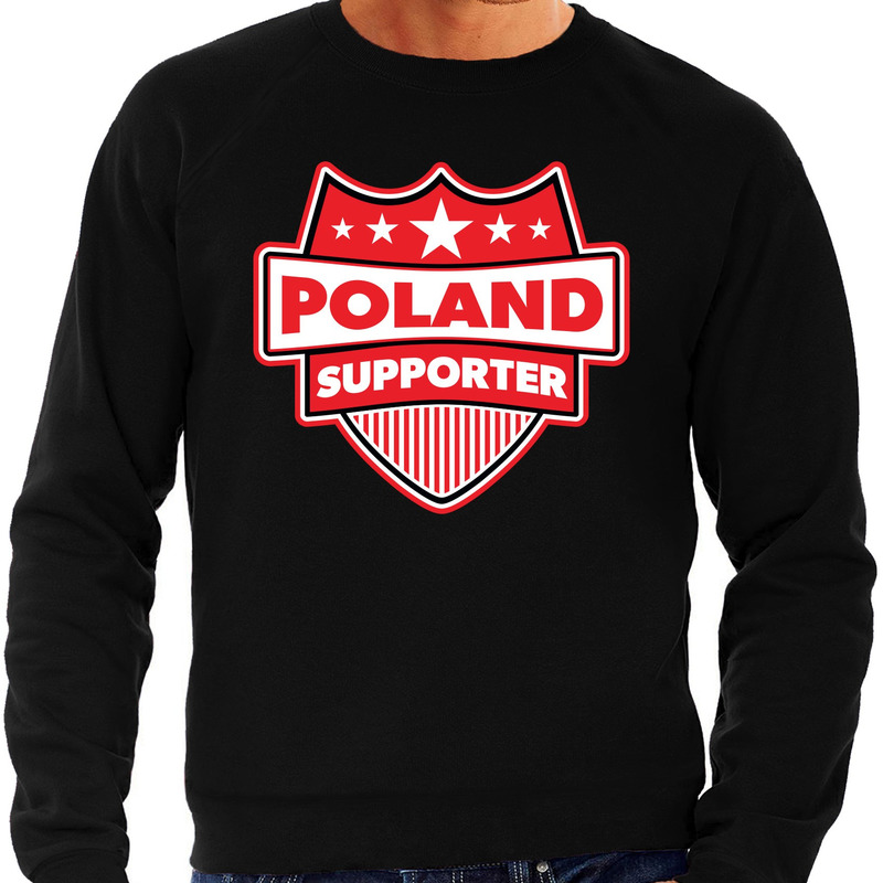 Polen-Poland schild supporter sweater zwart voor heren