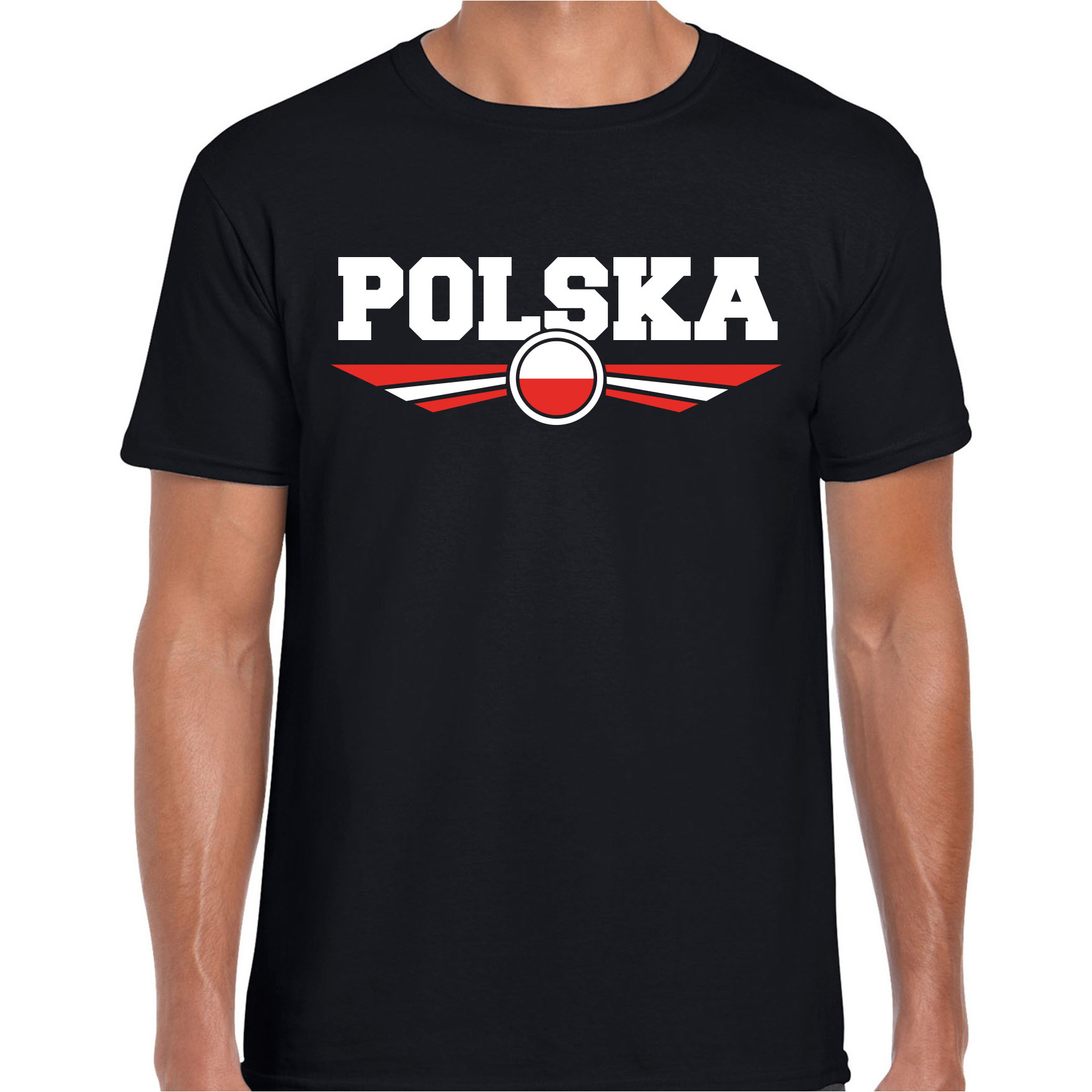 Polen-Polska landen t-shirt zwart heren