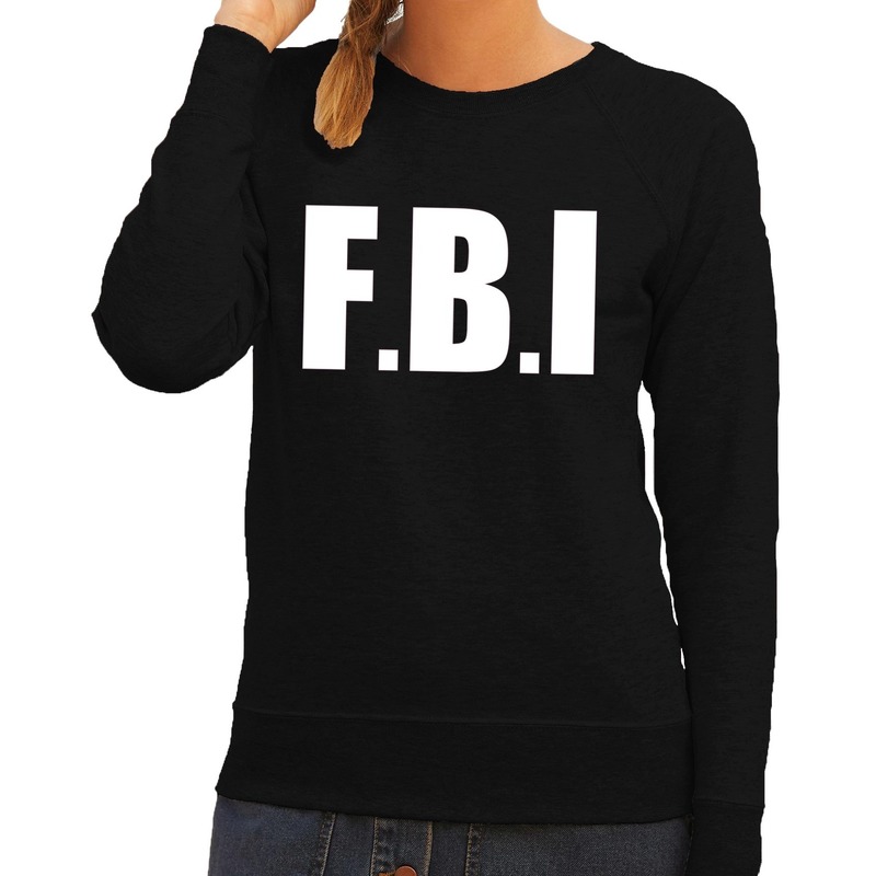 Politie FBI tekst sweater-trui zwart voor dames