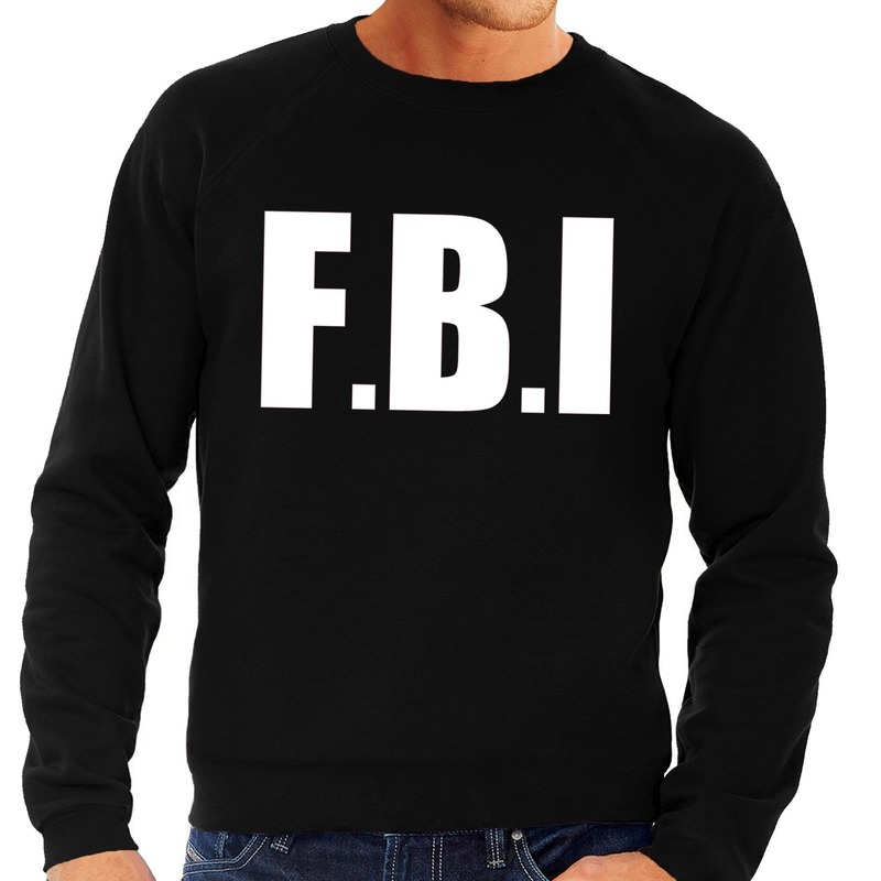 Politie FBI tekst sweater-trui zwart voor heren