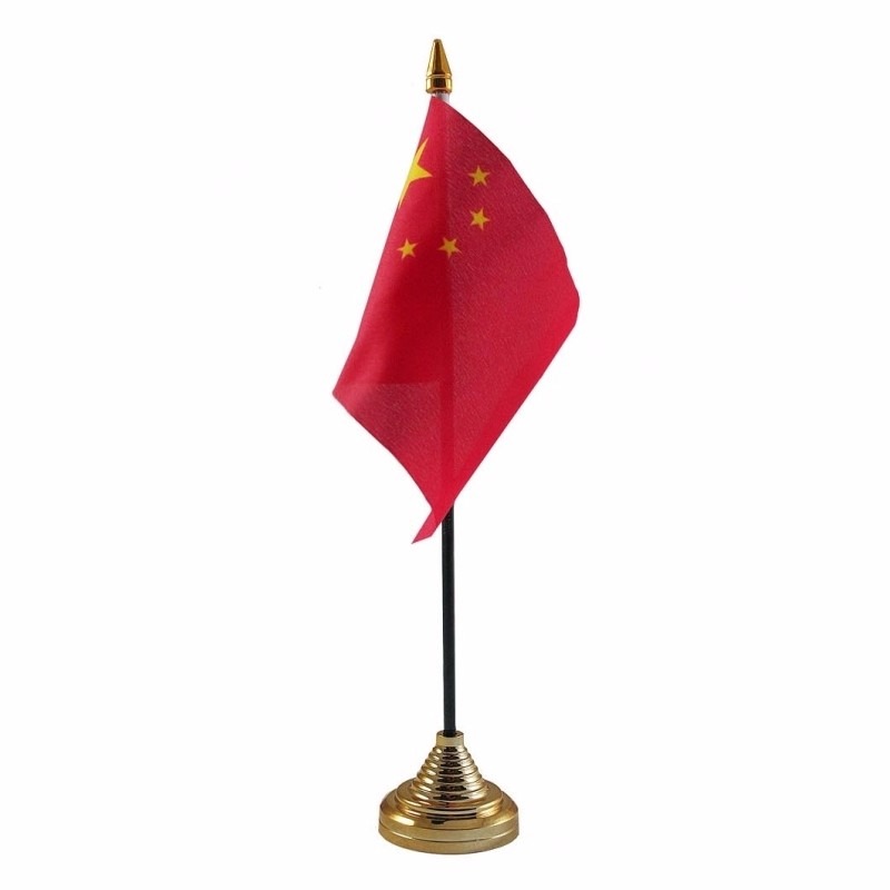 Polyester Chinese vlag voor op bureau 10 x 15 cm
