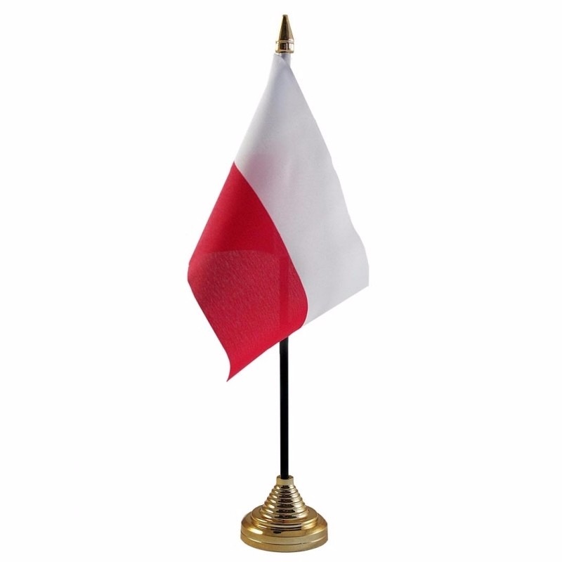 Polyester Poolse vlag voor op bureau 10 x 15 cm
