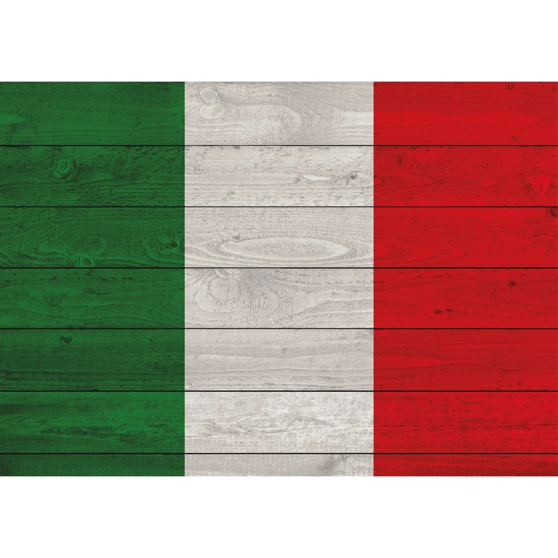 Poster van de Italiaanse vlag op hout 84 cm