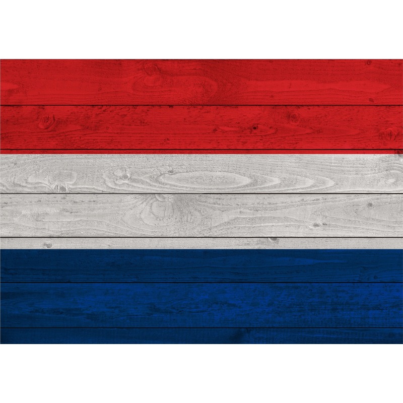 Poster van de Nederlandse vlag op hout 84 cm