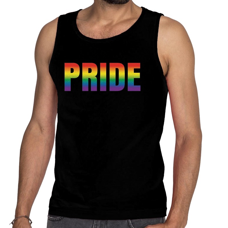 Pride gaypride tanktop-mouwloos shirt zwart heren
