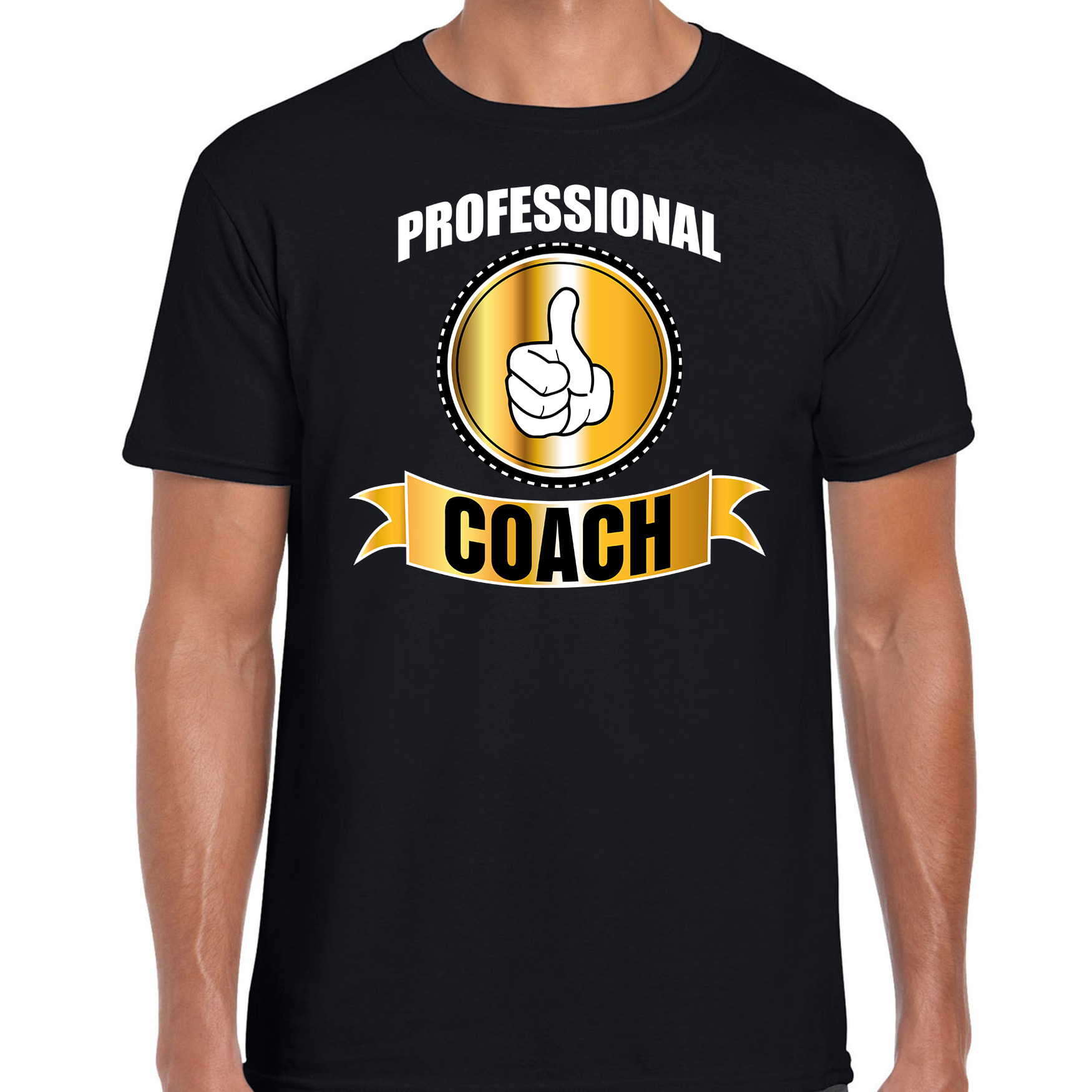 Professional-professionele coach t-shirt zwart heren Coach cadeau shirt