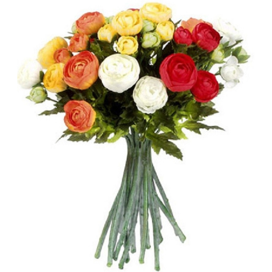Ranunculus ranonkel zijde kunstbloemen kunstboeket oranje 35 cm bruiloft-trouwerij-huwelijk