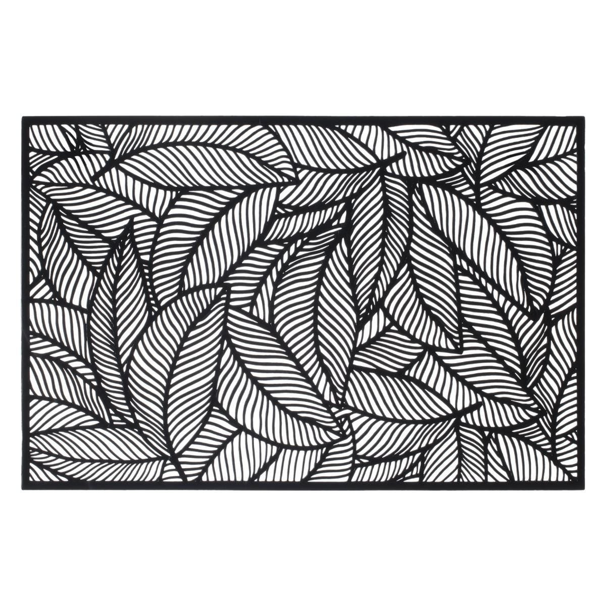 Rechthoekige placemat Jungle zwart PVC 45 x 30 cm