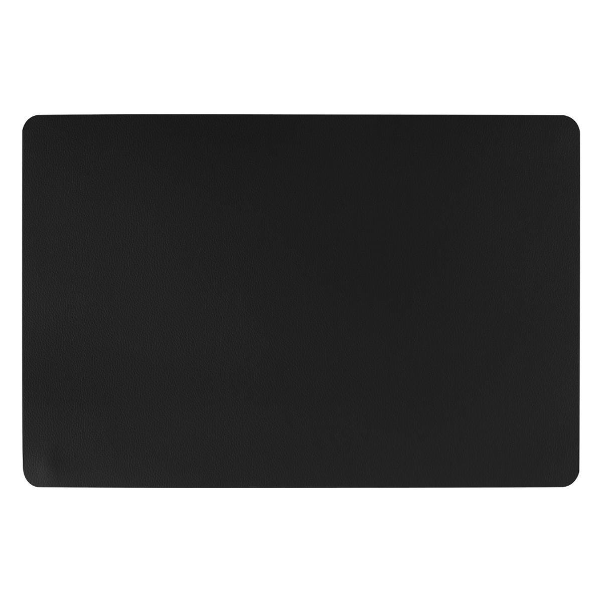 Rechthoekige placemat PU-leer- leer look zwart 45 x 30 cm