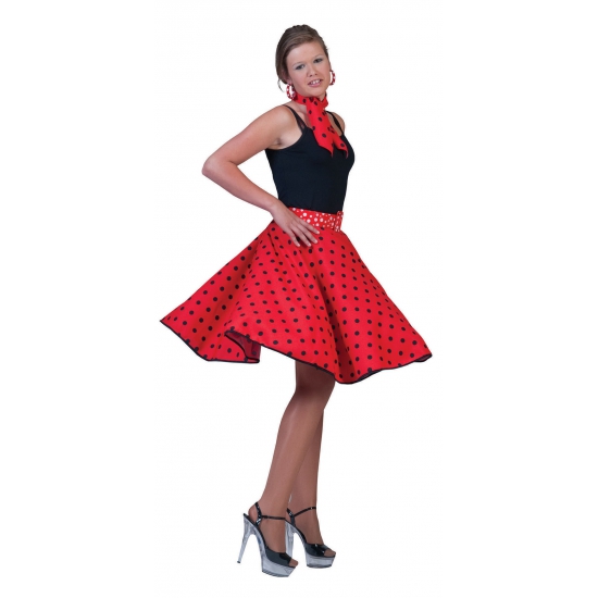 Rock and Roll rok dames rood