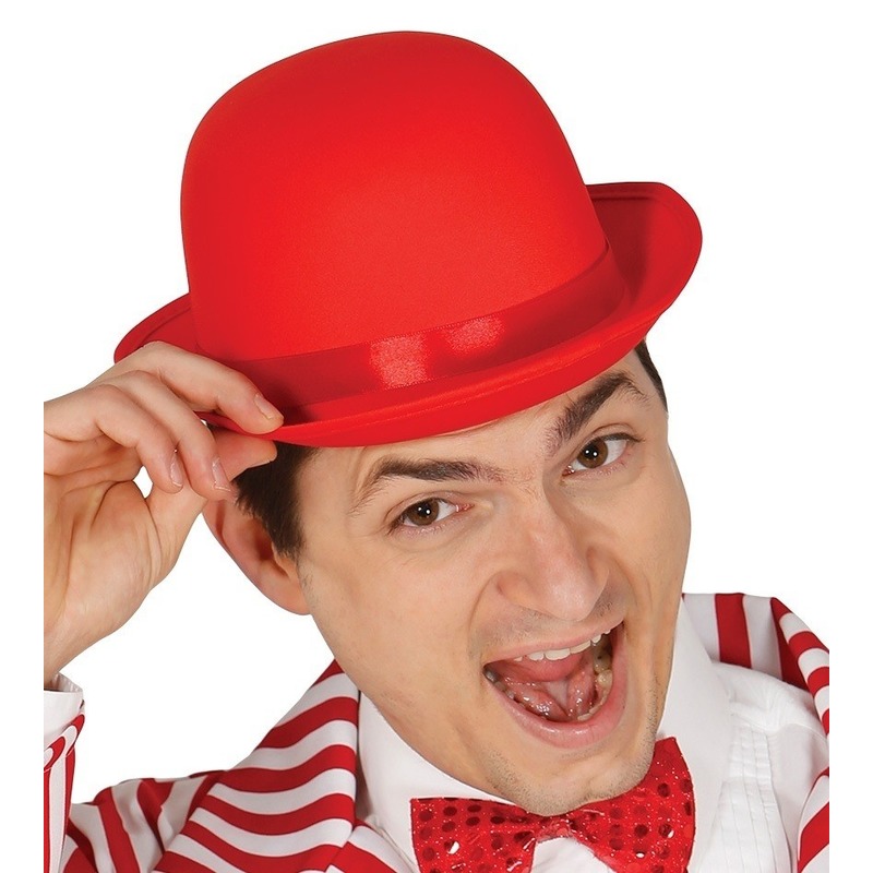 Rode bolhoed-verkleed hoed voor volwassenen