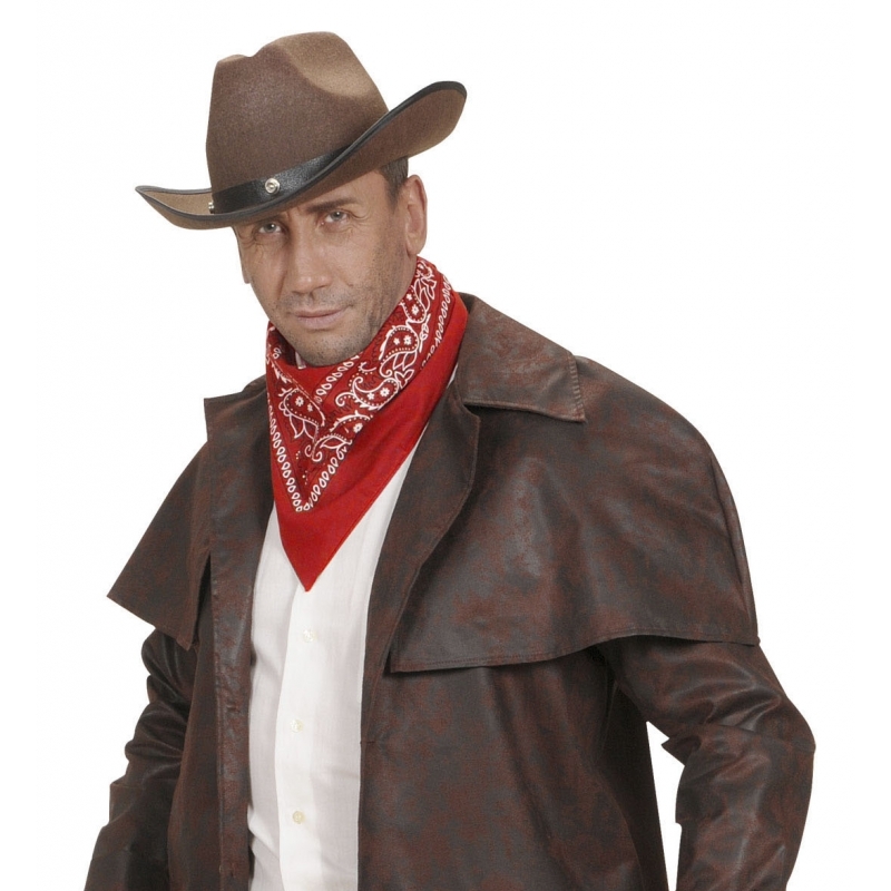 Rode cowboy bandana met print