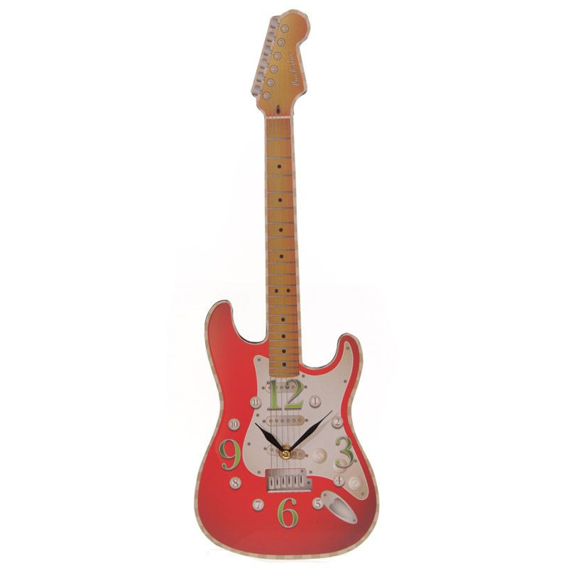 Rode elektrische gitaar klok 50 cm